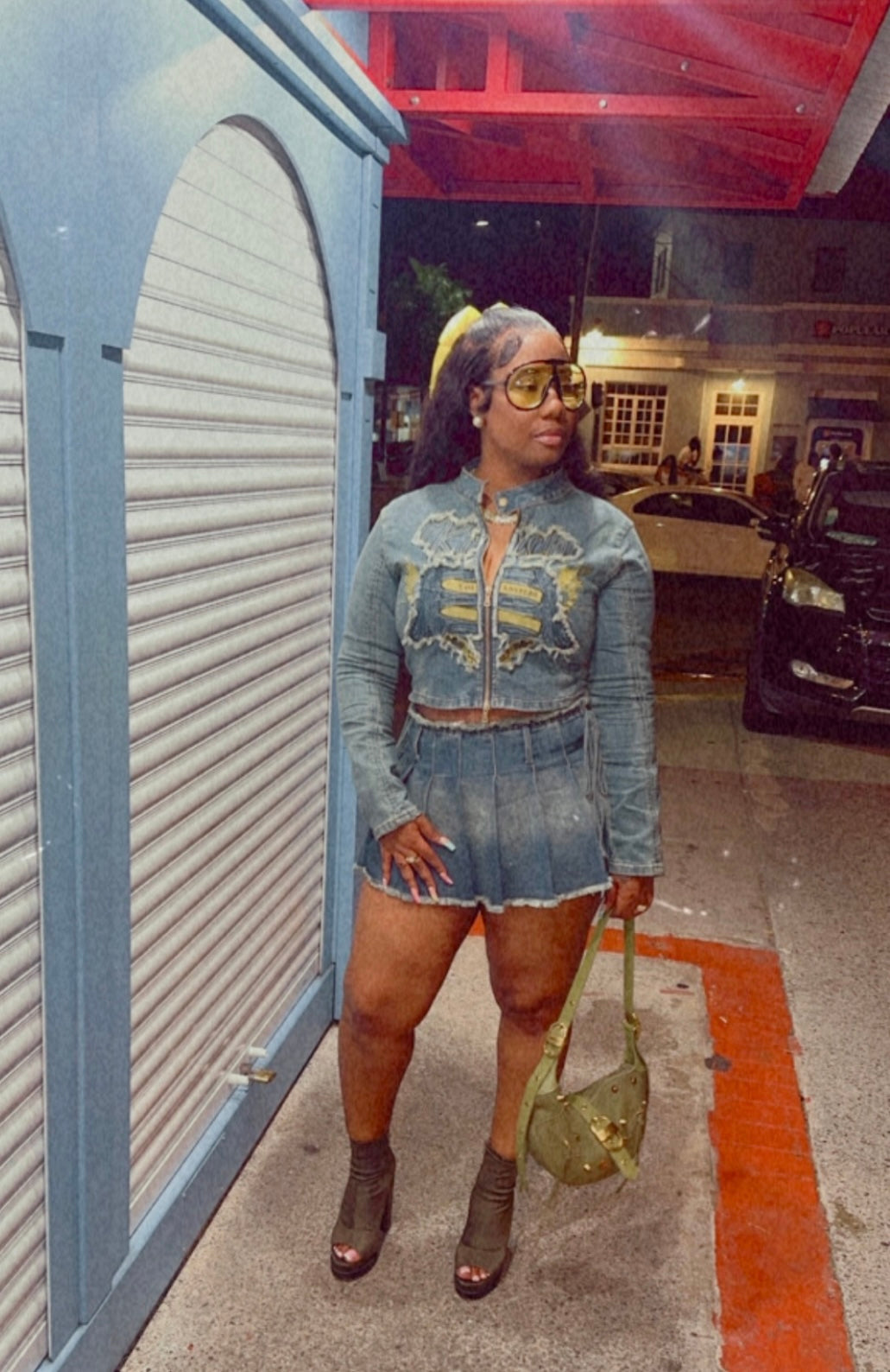 Back Outside Denim Skirt