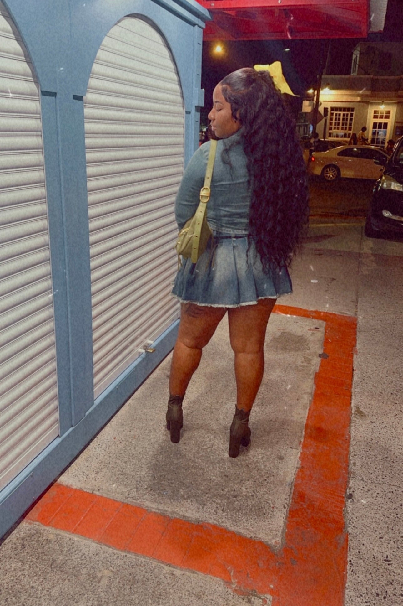 Back Outside Denim Skirt