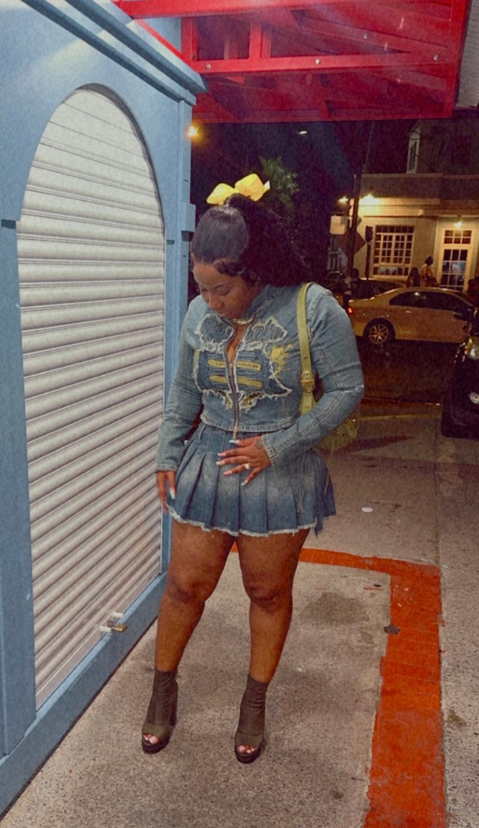 Back Outside Denim Skirt