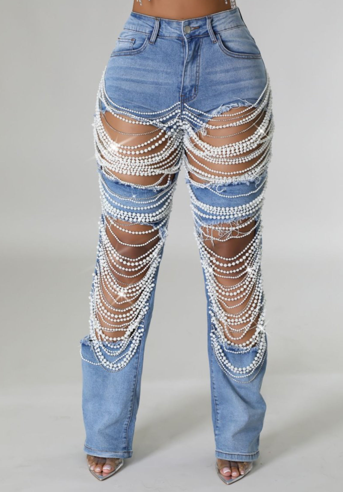 Queen of Pearls Flare Jeans